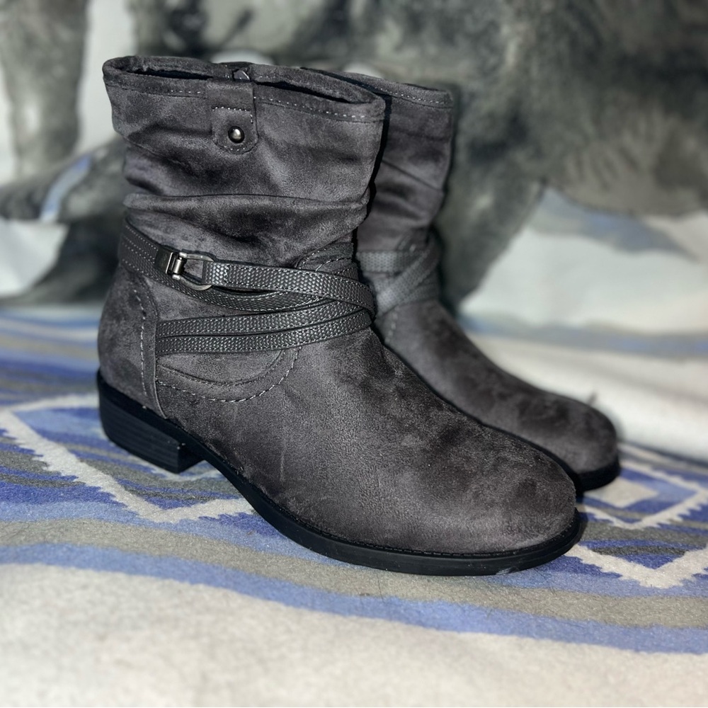 Source Unknown Charcoal Ankle Booties